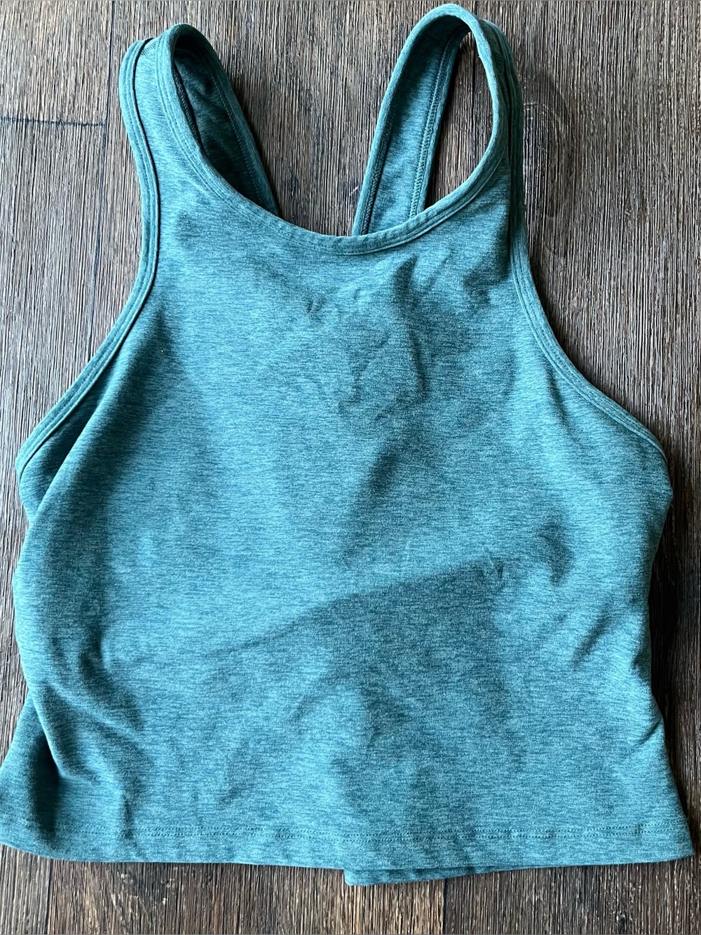 Beyond yoga super soft spacedye green blue halter crop tank top size XL